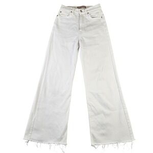 7 FOR ALL MANKIND Luxe Vintage Cropped Jo Ultra High Rise Womens 24 White Frayed